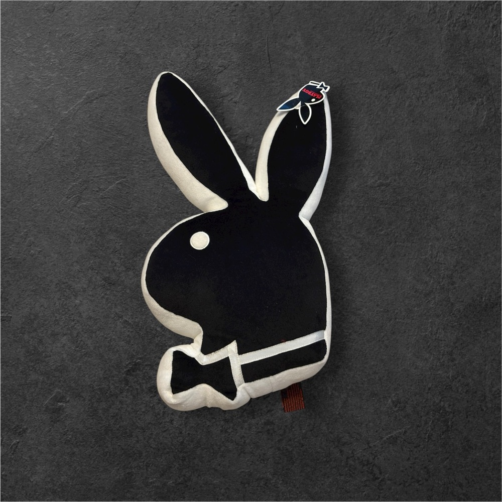 PLAYBOY Black and White Bunny Pillow